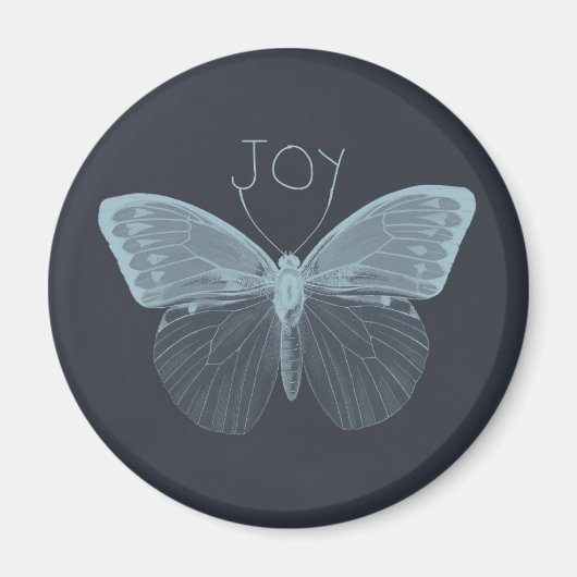 Blue Inspirerend Joy Butterfly Magneet (Voorkant)