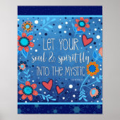 Blue Inspiring Soul Spirit citeert inspiratie Poster (Voorkant)