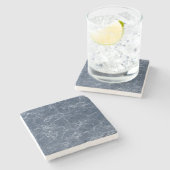Blue Intricate Marble Texture Pattern Drinkware Stenen Onderzetter (Zijkant)