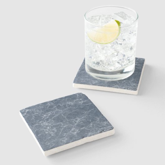 Blue Intricate Marble Texture Pattern Drinkware Stenen Onderzetter (Zijkant)