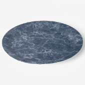 Blue Intricate Marble Texture Wedding Tableware Papieren Bordje (Gekanteld)