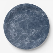 Blue Intricate Marble Texture Wedding Tableware Papieren Bordje (Voorkant)