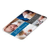 Blue Introduction Baby Custom Photo Collage Magneet (Linkerzijde)