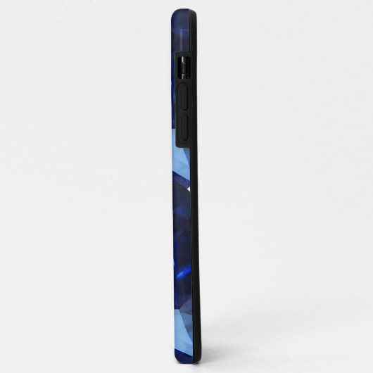 Blue iPhone case facette Gemstone Sapphire (Achterkant/links)