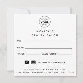 Blue Iridescent Brush Stroke Logo Beauty Makeup (Achterkant)