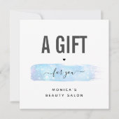 Blue Iridescent Brush Stroke Logo Beauty Makeup (Voorkant)