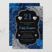 Blue Iridescent Mermaid Letters 21st Birthday Kaart (Voorkant / Achterkant)