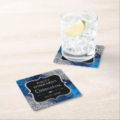 Blue Iridescent Mermaid Letters Quinceanera Kartonnen Onderzetters (Insitu)