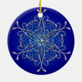 Blue Iridescent Snowflake Ornament (Achterkant)