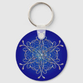 Blue Iridescent Snowflake Sleutelhanger (Voorkant)