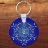 Blue Iridescent Snowflake Sleutelhanger (Voorkant)
