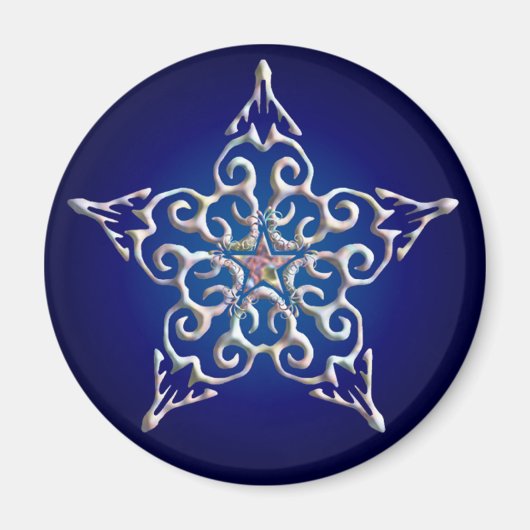 Blue Iridescent Star Magnet (Voorkant)