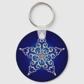 Blue Iridescent Star-Sleutelhanger Sleutelhanger (Voorkant)