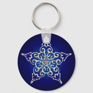 Blue Iridescent Star-Sleutelhanger Sleutelhanger