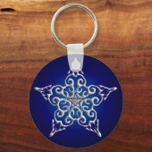 Blue Iridescent Star-Sleutelhanger Sleutelhanger (Voorkant)