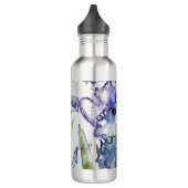 Blue Iris Art bloemenbloem Waterverf vrouwen 710 Waterfles (Links)