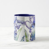Blue Iris Art bloemenbloem Waterverf vrouwen Mok (Midden)