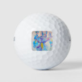 Blue Iris Art Waterverf Design Golfballen (Voorkant)
