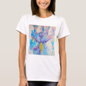 Blue Iris Art Waterverf Design T-shirt (Voorkant)