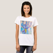 Blue Iris Art Waterverf Design T-shirt (Voorkant volledig)