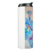 Blue Iris Art Waterverf Design Thermosbeker (Gedraaid links)