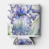 Blue Iris Art Waterverf Flower Art Blikjeskoeler (Voorkant)
