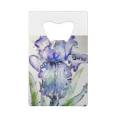 Blue Iris Art Waterverf Flower Art Creditkaart Flessenopener (Achterkant)