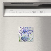 Blue Iris Art Waterverf Flower Art Magneet (Insitu (Vaatwasser))