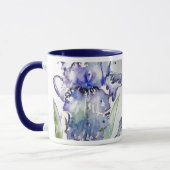 Blue Iris Art Waterverf Flower Art Mok (Links)
