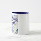 Blue Iris Art Waterverf Flower Art Mok (Midden)