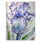 Blue Iris Art Waterverf Flower Art Notitieboek (Voorkant)