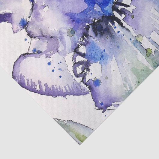 Blue Iris Art Waterverf Flower Art Tissuepapier (Detail)