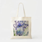 Blue Iris Art Waterverf Flower Art Tote Bag (Voorkant)