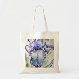Blue Iris Art Waterverf Flower Art Tote Bag