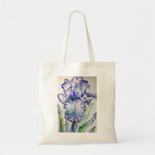 Blue Iris Art Waterverf Flower Art Tote Bag