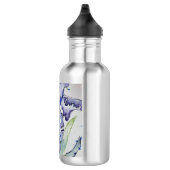 Blue Iris Art Waterverf Flower Art Waterfles (Rechts)