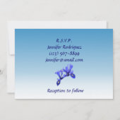 Blue Iris Bloemen Quinceañera Uitnodiging (Achterkant)