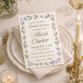 Blue Iris Bridal Shower Invitations - Editable Kaart