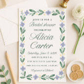 Blue Iris Bridal Shower Invitations - Editable Kaart