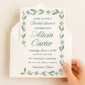 Blue Iris Bridal Shower Invitations - Editable Kaart