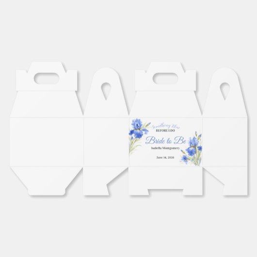 Blue Iris Bride to Be Something Blue Bridal Shower Bedankdoosjes (Ongevouwen)