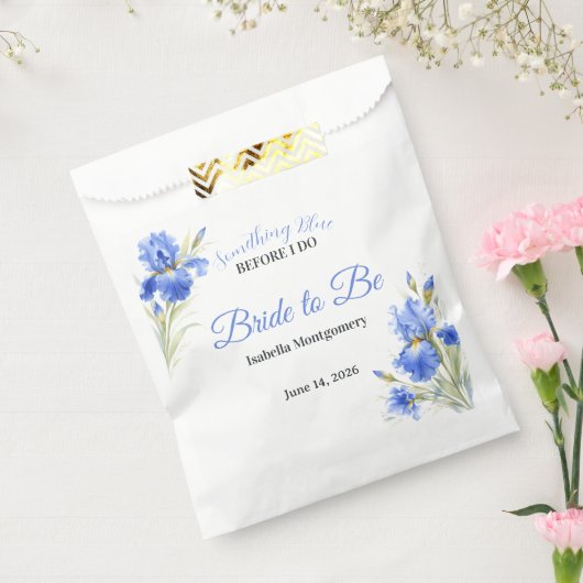 Blue Iris Bride to Be Something Blue Bridal Shower Bedankzakje (Gezegeld)