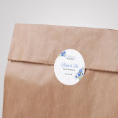 Blue Iris Bride to Be Something Blue Bridal Shower Ronde Sticker