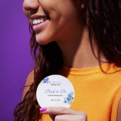 Blue Iris Bride to Be Something Blue Bridal Shower Ronde Sticker