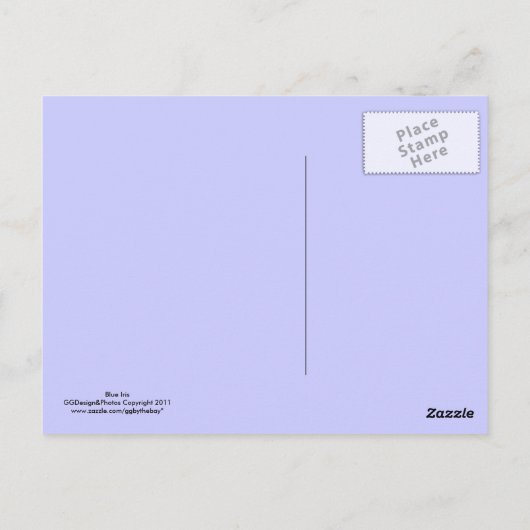 Blue Iris Briefkaart (Achterkant)