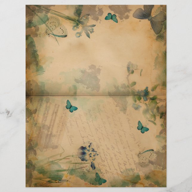 Blue Iris en butterfly  (Voorkant)