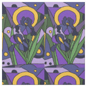 Blue Iris Floral Abstract verbinding Stof (Close Up)