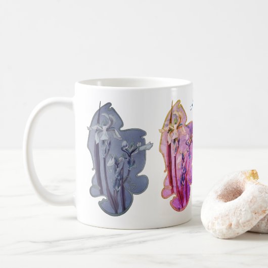 Blue Iris Floral Art 2 Specialized Koffiemok (Met donut)