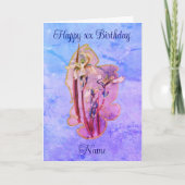 Blue Iris Floral Art Gepersonaliseerde Verjaardag Kaart (Voorkant)