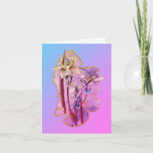Blue Iris Floral Art Note Kaart